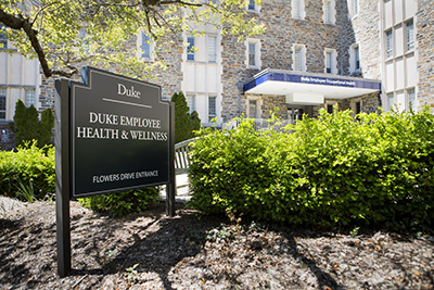 exterior of employee health building entrance