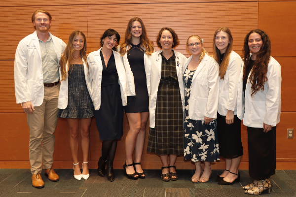 April Stouder with her group of advisees