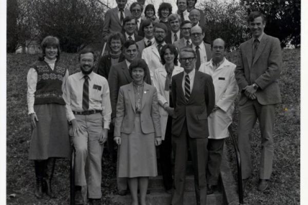 archive photo of faculty from 1984