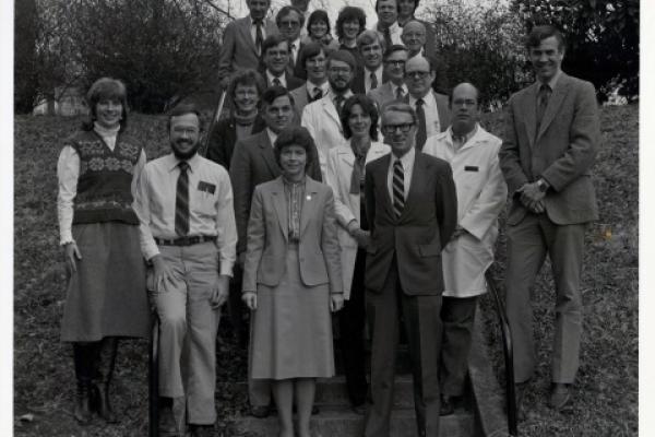 archive photo of faculty from 1984