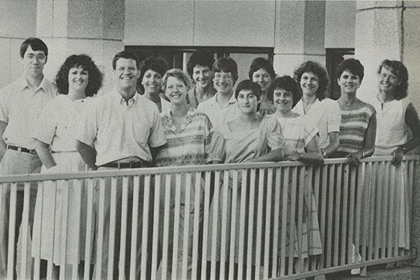 archive photo of group of residents in 1985