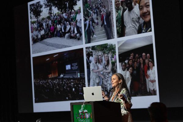 Viviana Martinez-Bianchi standing at podium