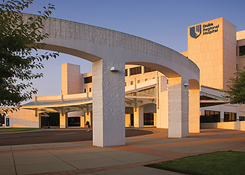 exterior of entrance to duke regional hospital