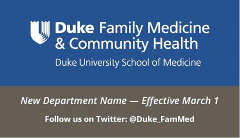 graphic: New Department Name, Effective March 1, 2019