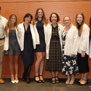 April Stouder with her group of advisees